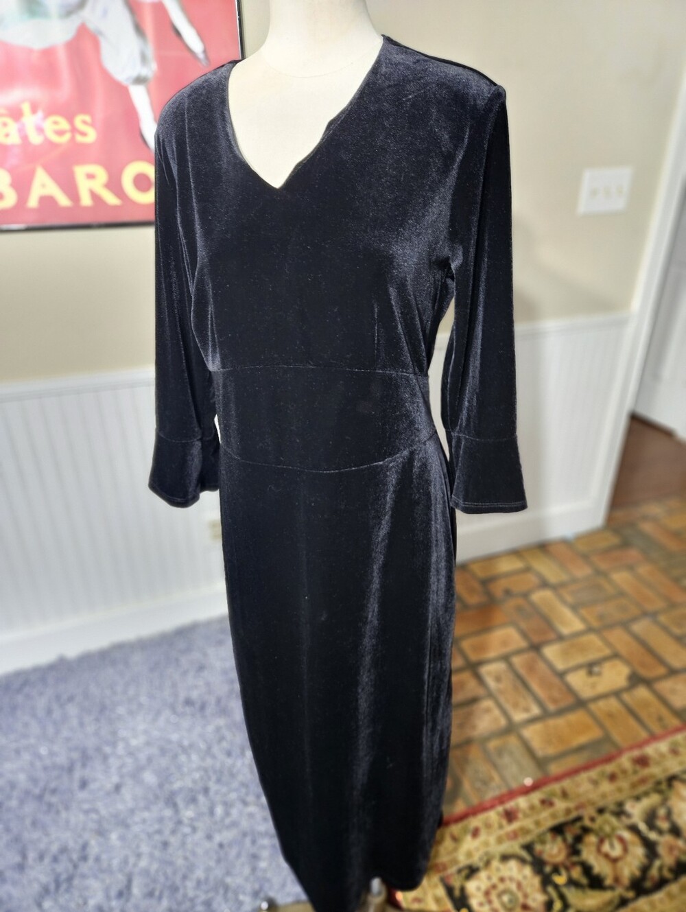 VTG Kathie Lee Black Velvet Dress Medium